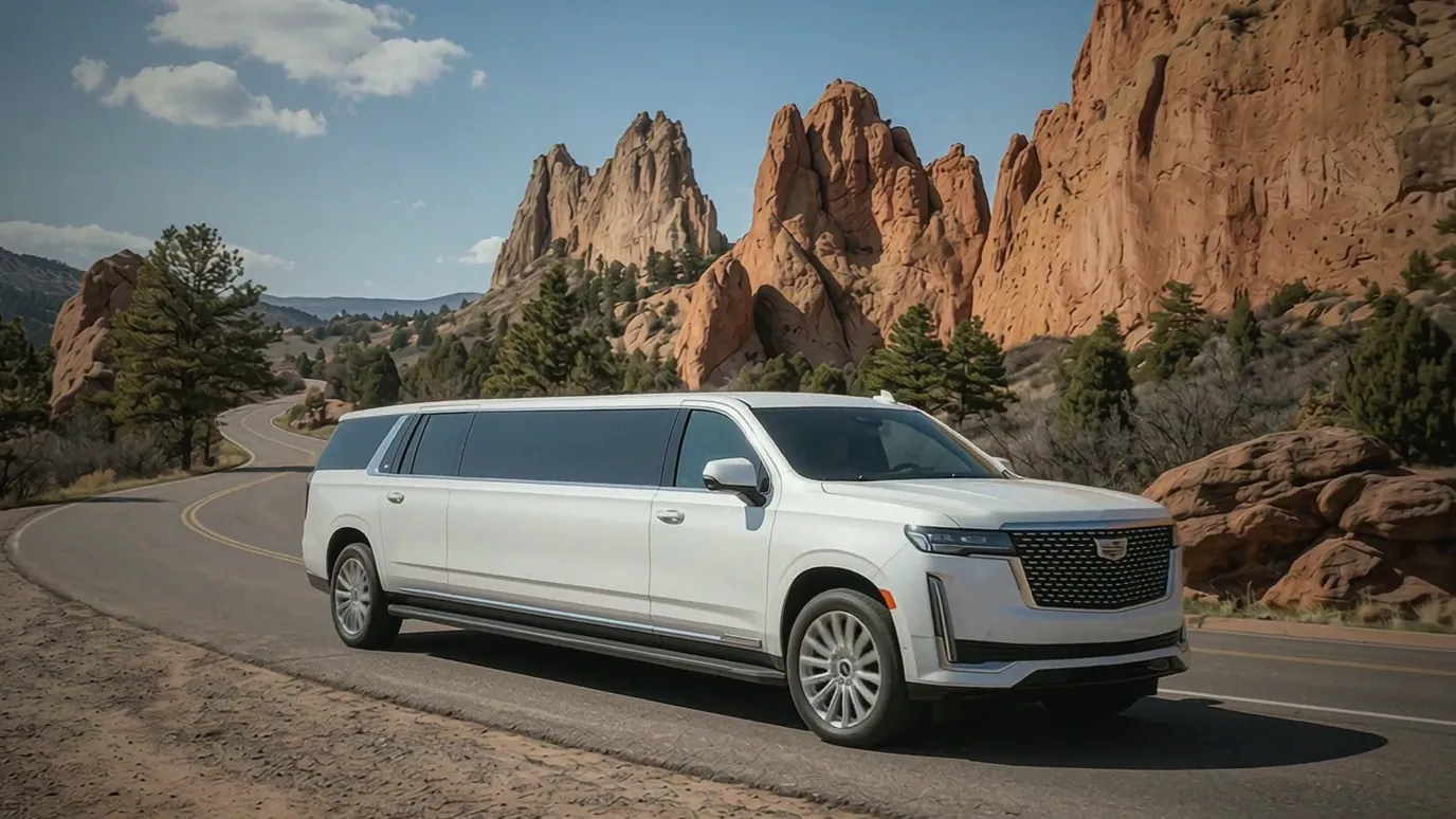 Loveland white Cadillac Escalade 20 passenger stretch limo