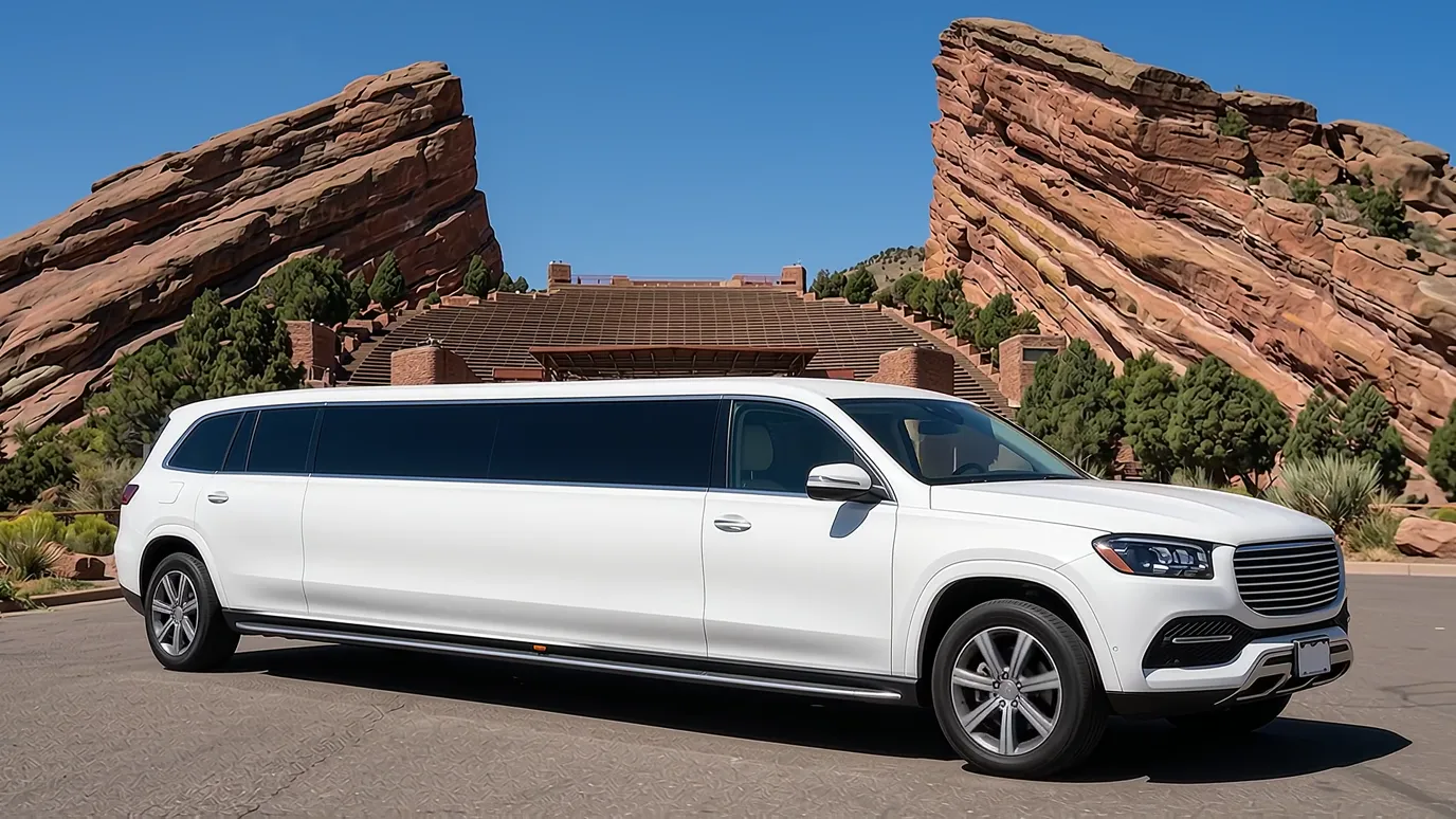 Loveland white Mercedes GLS 18 passenger stretch limo